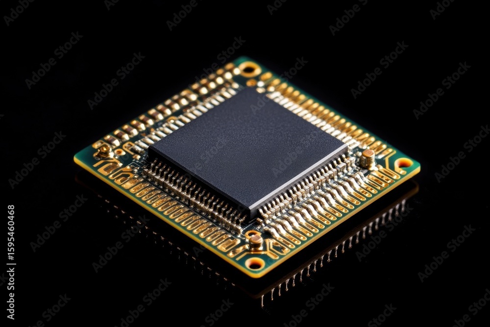 Poster flickering processor integrated circuit showcasing advanced electronic design and technology efficie