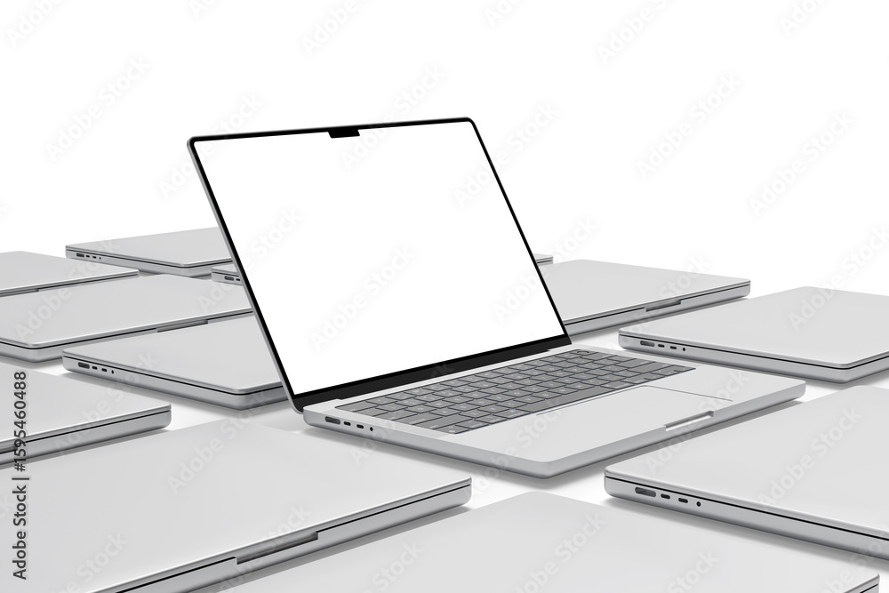 Aufkleber clean and realistic laptop device pro with 14 inch lcd screen display realistic mockup isolated 3d r