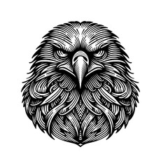 eagle head line drawing - guilloche style (artwork 1)