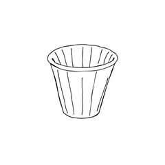 Simple line sketch of a coffee filter  