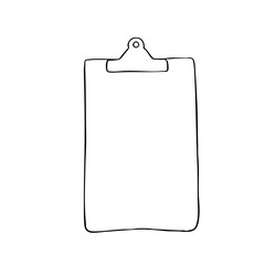 Simple line sketch of a clipboard in a minimalist style  