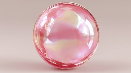 Shiny Pink Glass Bubble Sphere