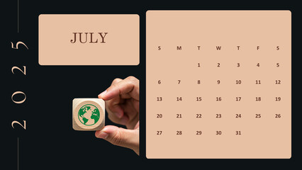 July 2025 Calendar – Clean Minimalist Monthly Template for Printable or Digital Use - 01
