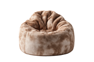 Cozy relaxation experience living room bean bag chair indoor close-up. Isolated on transparent background, png.