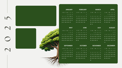 Sleek 2025 desk and wall calendar template. Monday-start weeks with clean vector design. Great for print and digital formats in professional settings.

