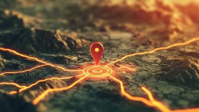 Map with red location pin highlighting specific area