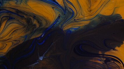 Magnificent water-based paint textures captured close-up of the magnificent marbling art