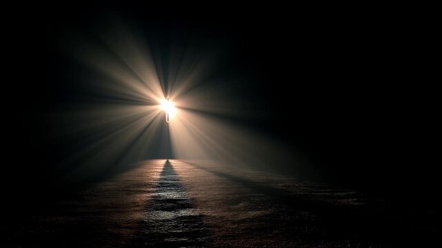 holy cross lightening up pathway in darkness