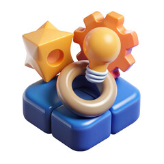 Colorful 3D Geometric Shapes and Figures isolated on transparent background Remove png