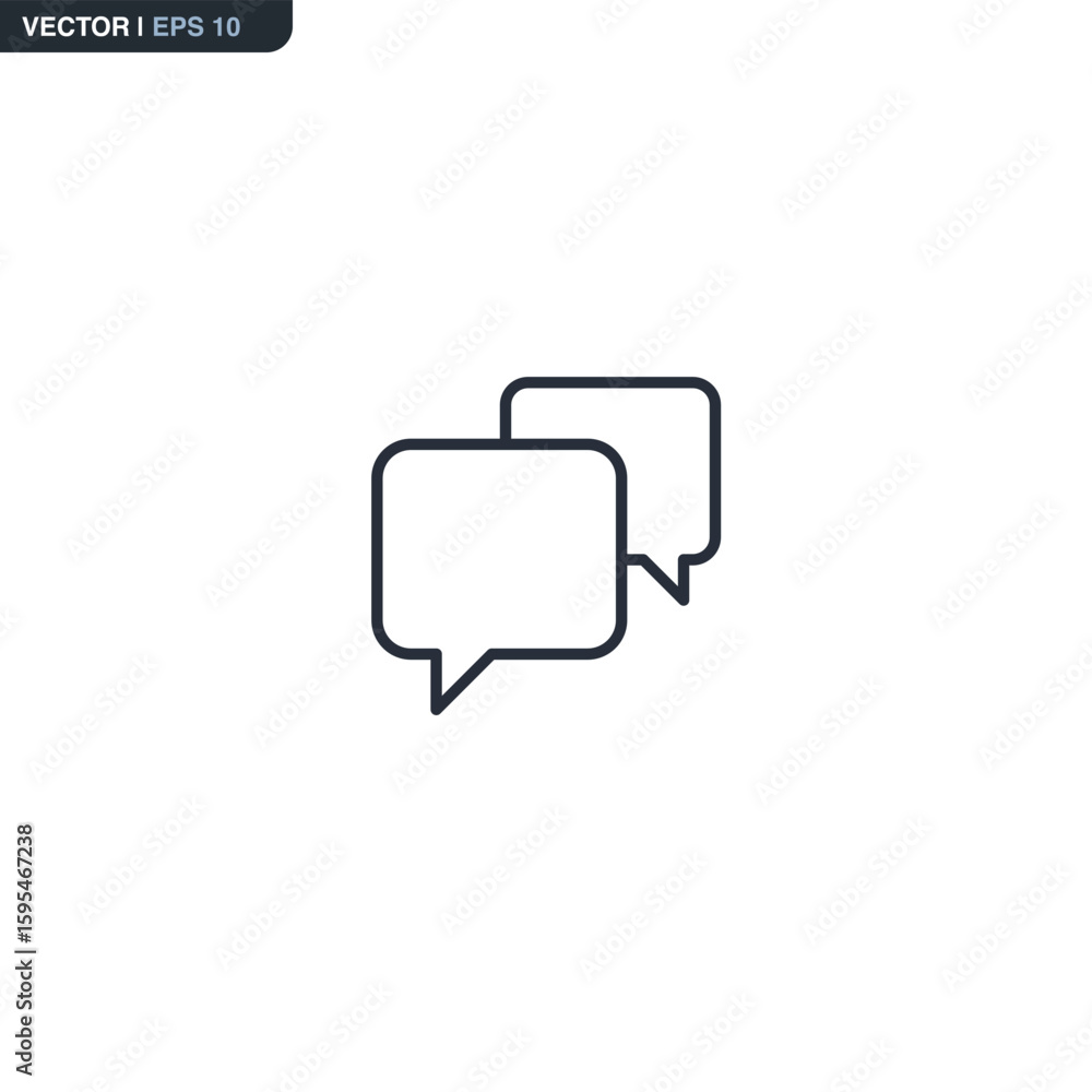 Poster bubble, linear style sign for mobile concept and web design