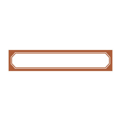 brown banner and line octagon frame