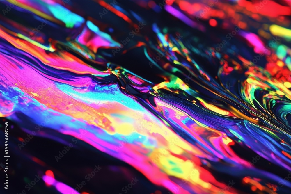 Poster vibrant abstract glitch design with luminous colors creating a dynamic led background pattern, 4k ab