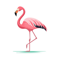 Fototapeta premium Flamingo Icon Isolated on a Transparent Background 