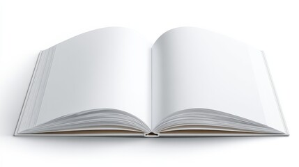 Fototapeta premium white book open top view full length isolate on transparency background