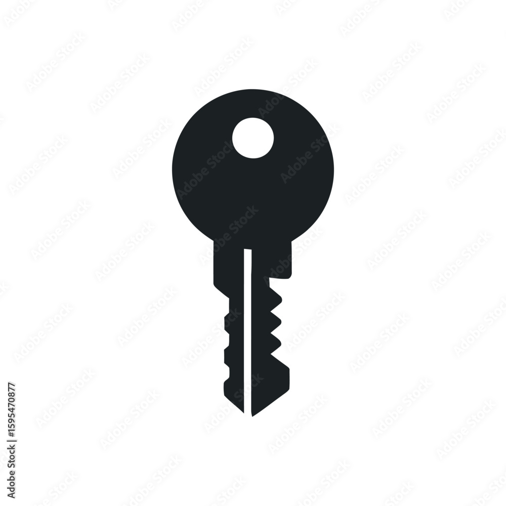Poster unlock security a simple key icon for access control and protection with a transparent background fo