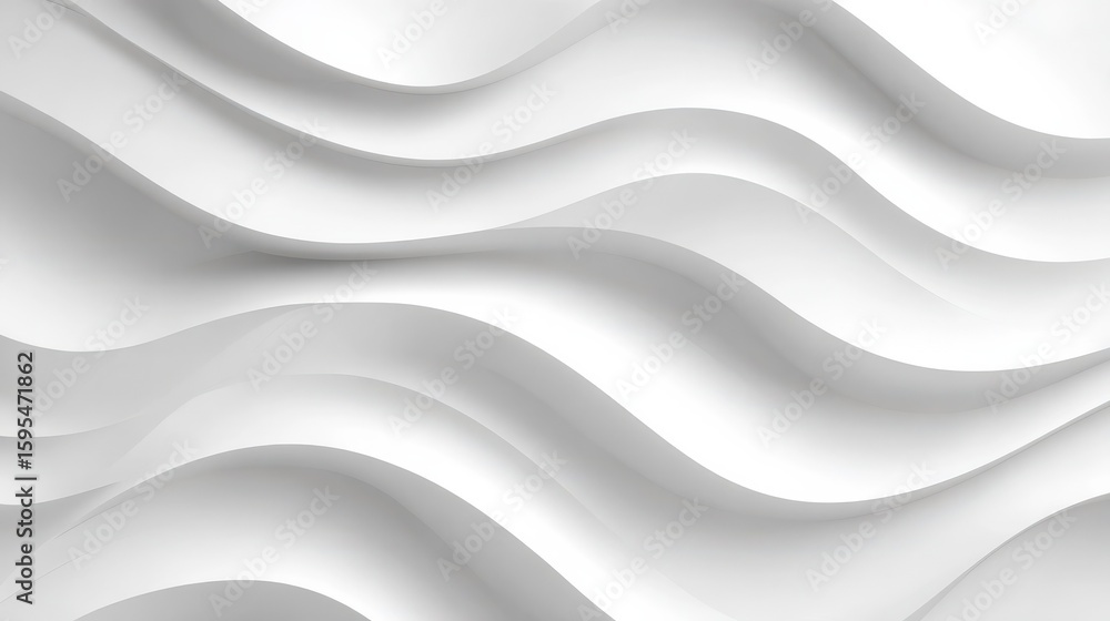 Aufkleber elegant monochrome white seamless wave texture pattern background for design projects