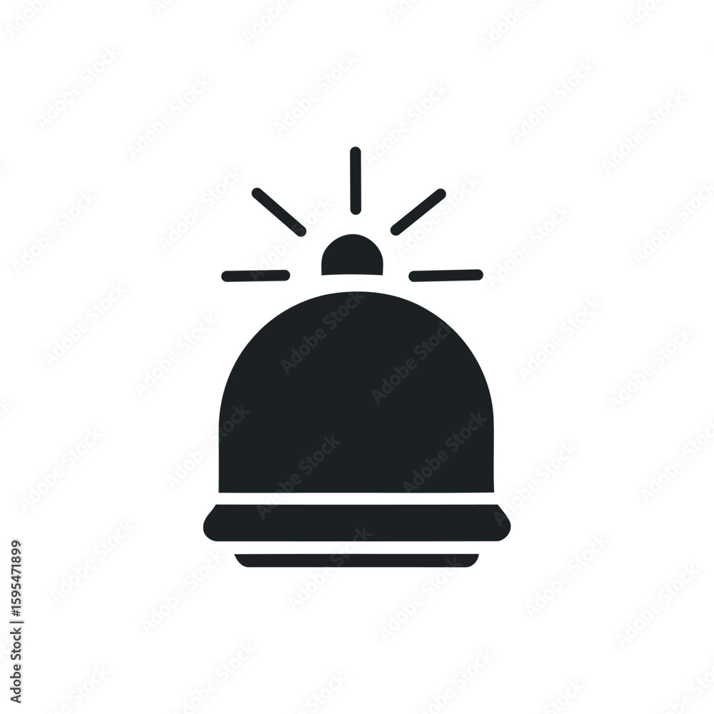 Poster emergency alert a simple alarm bell icon for urgent notifications and safety warnings with a clean w