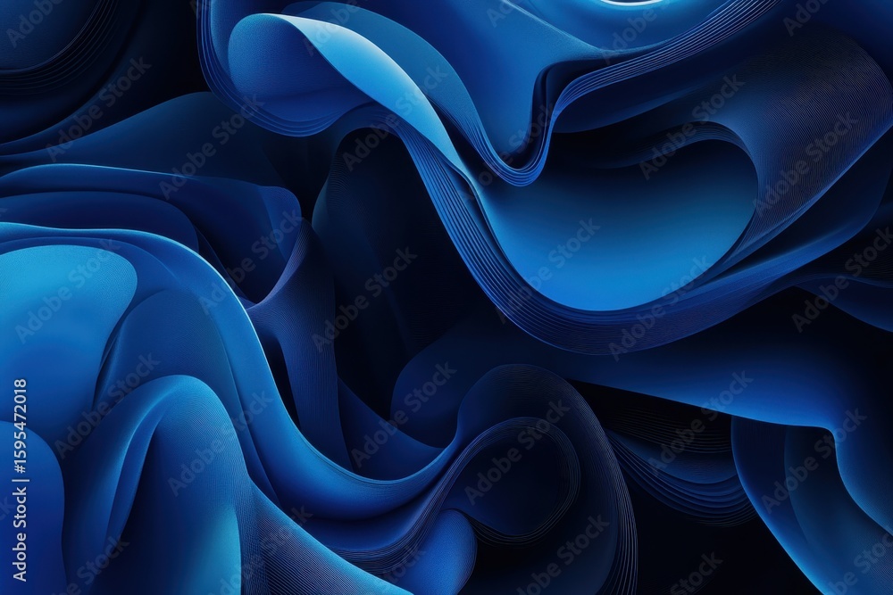 Poster dynamic dark blue motion gradient background with smooth textures creating a fluid visual experience