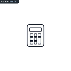 Calculator, linear style sign for mobile concept and web design
