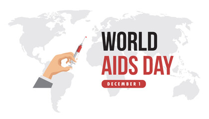 world aids day vector concept flat design