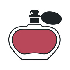 Elegant Perfume Bottle with Atomizer Vector Illustration: A Classic Design for Fragrance, Beauty, and Personal Care Products in a Stylish and Timeless Style