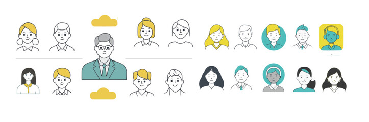 Business People Line Icon Design 
