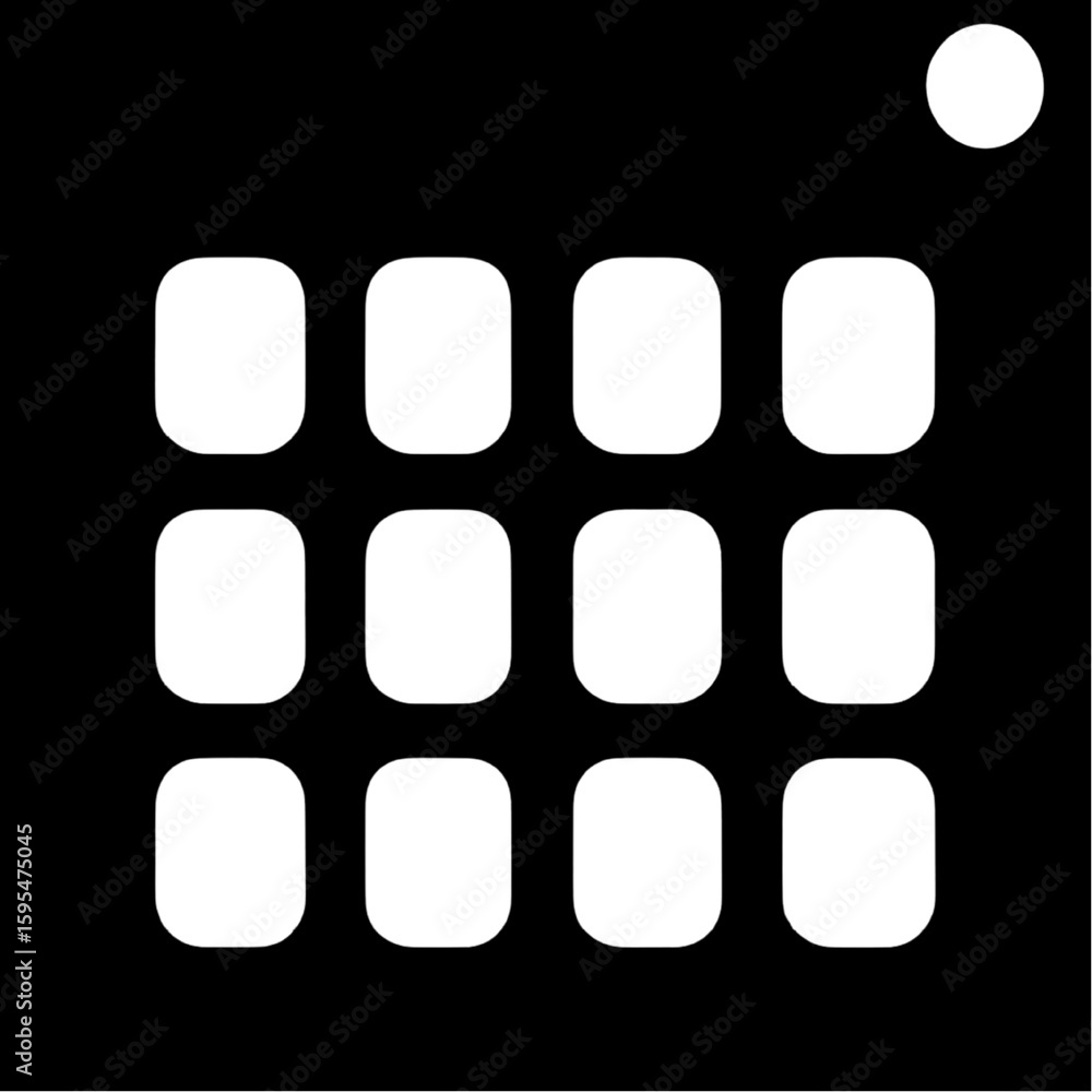 Poster abstract grid pattern with a central circular element in vibrant colors