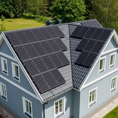 Fototapeta premium solar panels on a roof