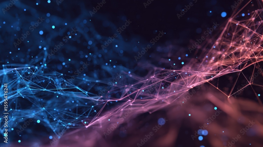 Poster big data visualization. abstract polygonal space. modern futuristic virtual abstract background. gra