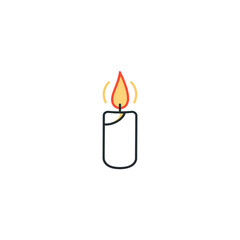 Candle Flame Icon – Symbol of Light, Serenity & Celebration