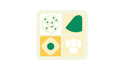 Abstract geometric shapes in yellow and green square design illustration
