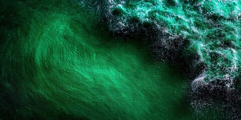Fototapeta premium An abstract image of vibrant green water with foamy white textures.