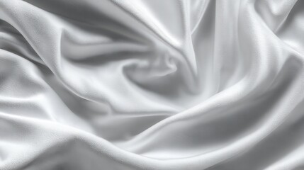 Obraz premium Close-up of soft, smooth white fabric with gentle folds and texture creating a delicate and calm visual effect