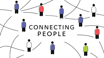 Social Connection Concept with People Icons and Network Lines