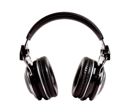 Listening experience home audio gear indoor close-up sound quality. Isolated on transparent background, png.