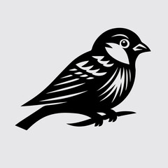Obraz premium vector illustration of a Sparrow bird