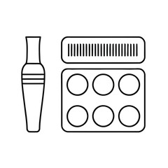 Makeup brush and palette cosmetic beauty