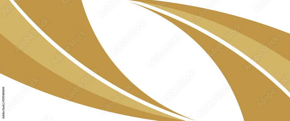 Poster vector gold line background curve element with white space for text and message design, overlapping 