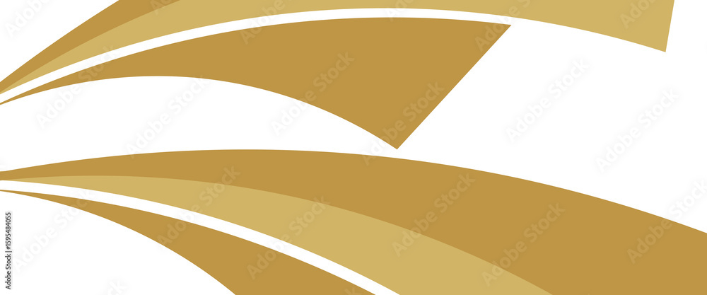 Poster vector gold line background curve element with white space for text and message design, overlapping 