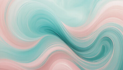 Fototapeta premium Turquoise Mist and Blush Waves