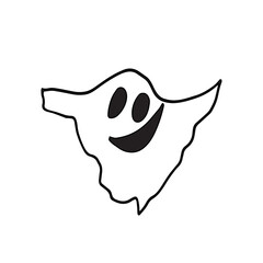 Cute Smiling Ghost Illustration for Halloween
