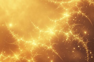 Fototapeta premium Warm amber colors create an abstract fractal representation of a cosmic universe, Warm Amber Abstract Fractal Universe Space ing Background