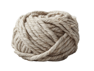 Crafting with natural fiber rope workshop diy creative space close-up. Isolated on transparent background, png.