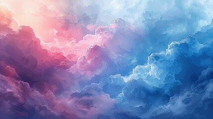 Vibrant Pink and Blue Celestial Cloudscape: A Stunning Abstract Background
