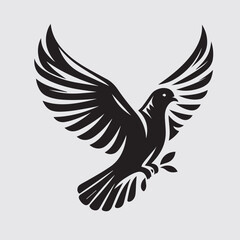 Obraz premium dove of peace black vector