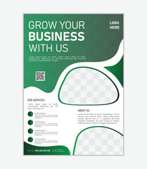 Modern flat design vector template for business flyer infographics with numbered steps and website icons