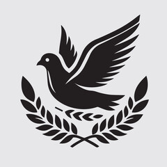 Fototapeta premium dove of peace black vector