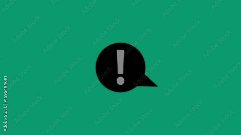 Poster exclamatory animation mark icon on white colour background. glowing exclamatory icon, loop up exclam