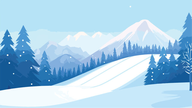 Breathtaking Ski Slope Winter Mountain Scene for Snow Sports Enthusiasts