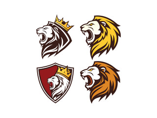 Modern Lion Head Vector Logo Collection for Esport and Branding